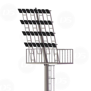 Luz de mastro alto de 16-40 m con escaleira e plataforma de gaiola de seguridade