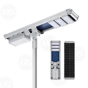 DS-AIO5 ไฟถนน LED พลังงานแสงอาทิตย์ออลอินวันพร้อมเสาสำหรับไฟถนน (45W-60W-80W-90W-100W-110W)