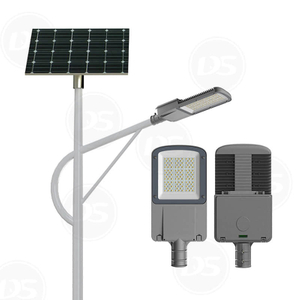 DS-AIT5 รวมไฟถนน LED พลังงานแสงอาทิตย์สองดวงพร้อมเสาและแบตเตอรี่สำหรับไฟถนนจากโรงงานในจีน (10W-20W-30W-40W)
