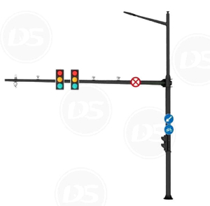 Poste de sem&aacute;foro galvanizado por inmersi&oacute;n en caliente DS-TLP1, poste de luz de sinal de fabricante chino